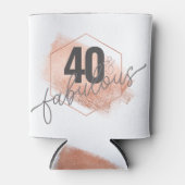 Chic Roos Gold 40 & Fabulous Birthday Blush Paint Blikjeskoeler (Voorkant)