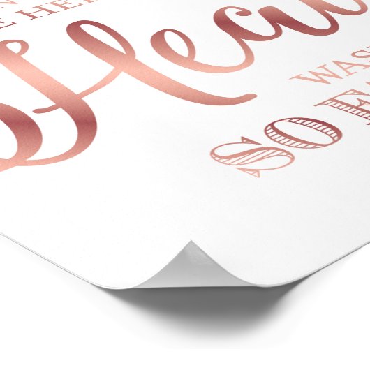 Chic Roos Gold ALS ZWARE AFVALSTOFFEN NIET ZO VEEL Poster (Hoek)