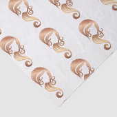 Chic Roos Gold Beauty Girl Hair & Makeup Salon Tissuepapier (Detail)