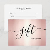 Chic Roos Gold Beauty Salon Hair Stylist Cadekaart (Voorkant / Achterkant)