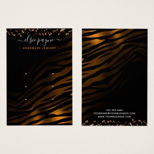 Chic Roos Gold & Black Earring Display Kaart (Voorkant /achterkant)