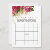 Chic Roos Gold & Blush Vrijgezellenfeest Bingo Kaart (Voorkant)