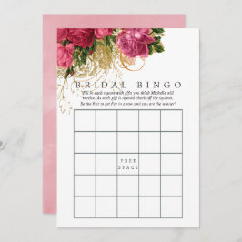  Chic Roos Gold & Blush Vrijgezellenfeest Bingo Kaart