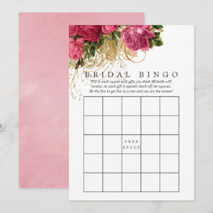  Chic Roos Gold & Blush Vrijgezellenfeest Bingo Kaart