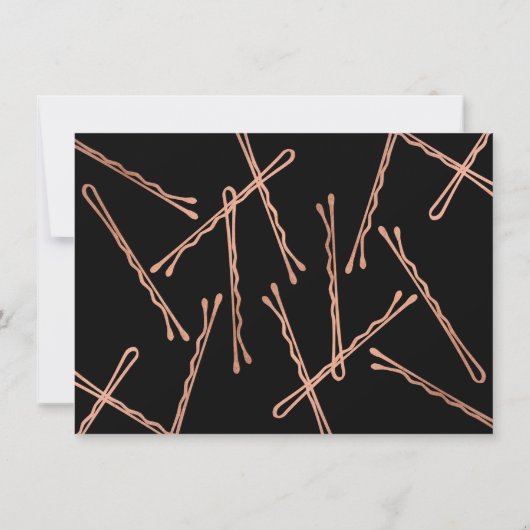 Chic Roos Gold Bobby Pins Hair Stylist Gift Kaart (Achterkant)