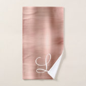 Chic Roos Gold Bored Metal Pink Monogram Bad Handdoek (Handdoek)