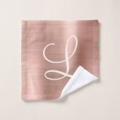 Chic Roos Gold Bored Metal Pink Monogram Bad Handdoek (Wasdoekje)