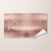 Chic Roos Gold Bored Metal Pink Monogram Bad Handdoek (Handdoek)