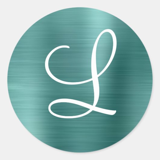 Chic Roos Gold Bored Metal Pink Monogram Ronde Sticker (Voorkant)