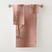 Chic Roos Gold Brushed Metal Monogram Initiaal Bad Handdoek (Insitu)