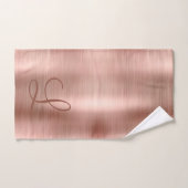 Chic Roos Gold Brushed Metal Monogram Initiaal Bad Handdoek (Handdoek)