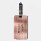 Chic Roos Gold Brushed Metal Monogram Initiaal Bagagelabel (Achterkant verticaal)