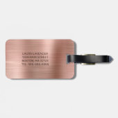 Chic Roos Gold Brushed Metal Monogram Initiaal Bagagelabel (Achterkant horizontaal)