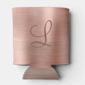 Chic Roos Gold Brushed Metal Monogram Initiaal Blikjeskoeler (Achterkant)