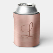 Chic Roos Gold Brushed Metal Monogram Initiaal Blikjeskoeler (Blikje Achterkant)