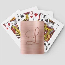 Chic Roos Gold Brushed Metal Monogram Initiaal Pokerkaarten