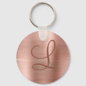 Chic Roos Gold Brushed Metal Monogram Initiaal Sleutelhanger (Achterkant)