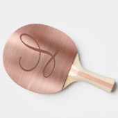 Chic Roos Gold Brushed Metal Monogram Initiaal Tafeltennisbatje (Zijkant)
