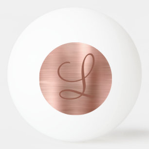 Chic Roos Gold Brushed Metal Monogram Initiaal Twe Pingpongbal
