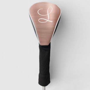 Chic Roos Gold Brushed Metal Pink Monogram Golfheadcover