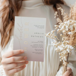 Chic Roos Gold Calligrafie Vrijgezellenfeest Folie Uitnodiging