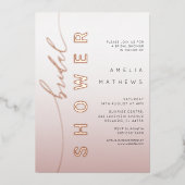 Chic Roos Gold Calligrafie Vrijgezellenfeest Folie Uitnodiging (Voorkant)