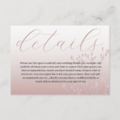 Chic Roos Gold & Calligraphy Wedding Details Informatiekaartje (Voorkant)
