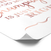 Chic Roos Gold CHAMPAGNE QUOTE Sign Print (Hoek)