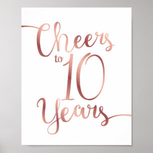 Chic Roos Gold CHEERS TOT 10 JAAR Ondertekening Af Poster