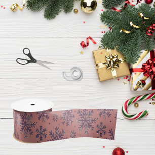 Chic Roos Gold Christmas w / Elegante sneeuwvlokke Satijnen Lint