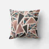 Chic Roos Gold Copper Blauwgroen Black Floral Geom Kussen (Achterkant)