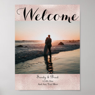 Chic Roos Gold Custom Photo Save the Date Weduwing Poster