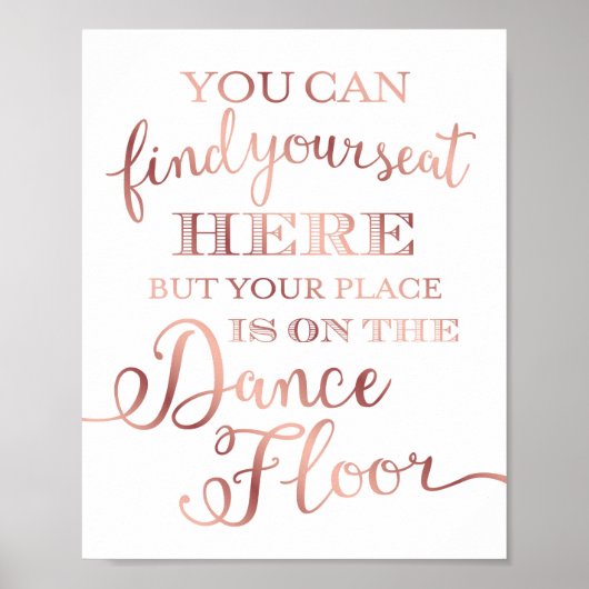 Chic Roos Gold DANCE FLOOR - SITUATIE Teken afdruk Poster (Voorkant)
