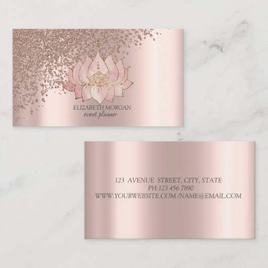 Chic Roos Gold Diamonds Lotus Visitekaartje (Voorkant / Achterkant)