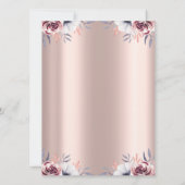 Chic Roos Gold Dress Floral Quinceañera Kaart (Achterkant)