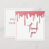 Chic Roos Gold Drip Glitter Sweet 16 Birthday Bedankkaart (Voorkant / Achterkant)