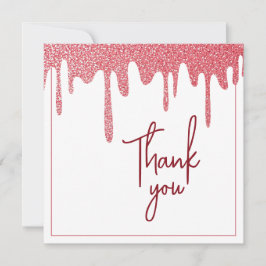 Chic Roos Gold Drip Glitter Sweet 16 Birthday Bedankkaart