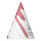 Chic Roos Gold Drip Glitter Sweet 16 Birthday Feesthoedjes (Links)