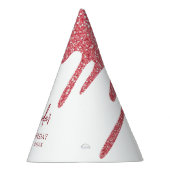 Chic Roos Gold Drip Glitter Sweet 16 Birthday Feesthoedjes (Rechts)