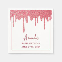 Chic Roos Gold Drip Glitter Sweet 16 Birthday