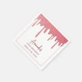 Chic Roos Gold Drip Glitter Sweet 16 Birthday Servet (Hoek)