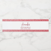 Chic Roos Gold Drip Glitter Sweet 16 Birthday Waterfles Etiket (Enkel label)