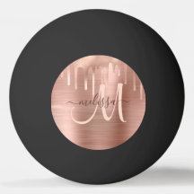Chic Roos Gold Dripping Borhed Metal Blush Script