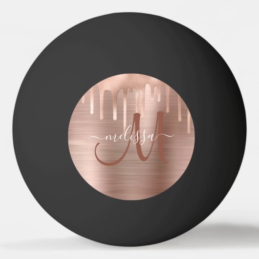 Chic Roos Gold Dripping Borhed Metal Blush Script Pingpongbal (Achterkant)