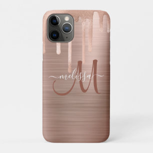 Chic Roos Gold Dripping Brushed Metal Monogram Case-Mate iPhone Case
