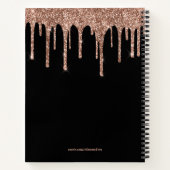 Chic Roos Gold Dripping Glitter Monogram Recipe Notitieboek (Achterkant)