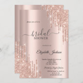 Chic Roos Gold Drips Vrijgezellenfeest Kaart (Voorkant / Achterkant)