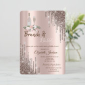 Chic Roos Gold Drivers Brunch en bubbelbaar Vrijge Kaart (Staand voorkant)