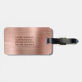 Chic Roos Gold Driving Glitter Borhed Metal Glam Bagagelabel (Achterkant horizontaal)