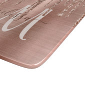 Chic Roos Gold Driving Glitter Metal Monogram Snijplank (Hoek)